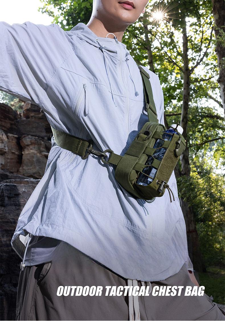 Tactical Waist Bag for Men - Water Bottle Holder, Crossbody Chest Bag for Camping, Cycling & Everyday Use