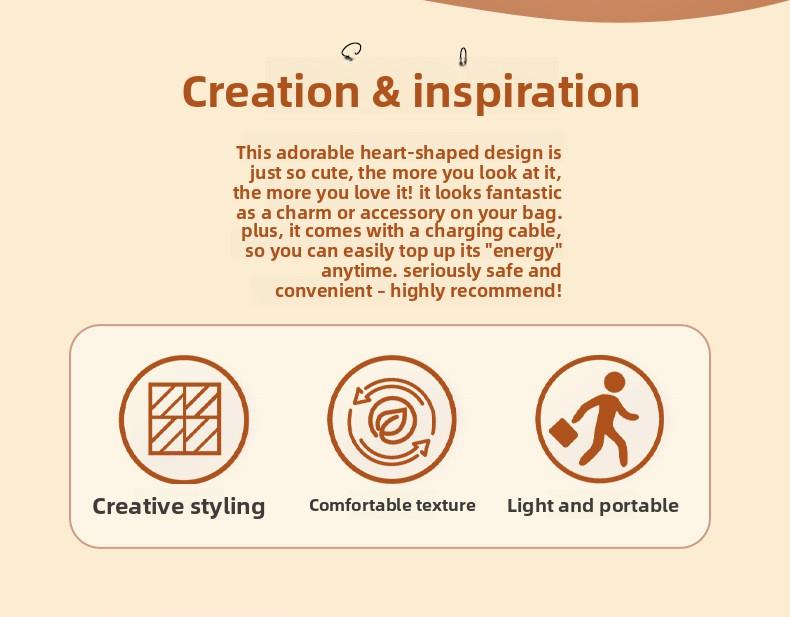 [Buy 1 Get 1 Free]Touch Sensing LED Glowing Charm Keychain Chargeable Cute Birthday Gift