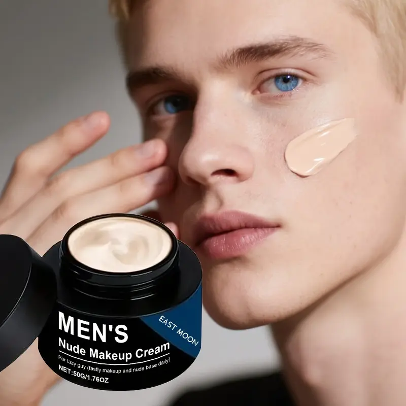 50g - Men's BB Cream, Natural Nude Color, Lightweight and Hydrating Texture, Conceals, Waterproof, Sweatproof, Long-Lasting, Refreshing and Non-Sticky - Suitable for All Skin Types, Ideal for Daily Commutes, Makeup