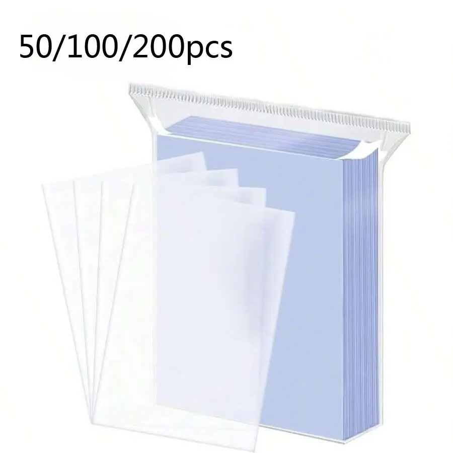 50/100/200 Card Sleeves High Transparency Protective Cases, Transparent Card Covers for Trading Cards, Baseball Cards, Collectible Cards, Sports Card Sleeves, Card Sleeve Protectors