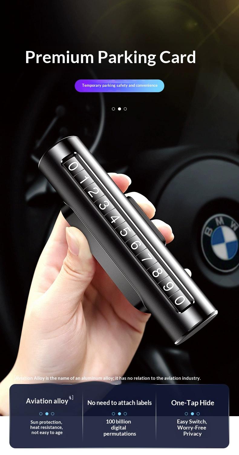 Creative car accessories temporary parking sign, car number plate, hidden parking license plate