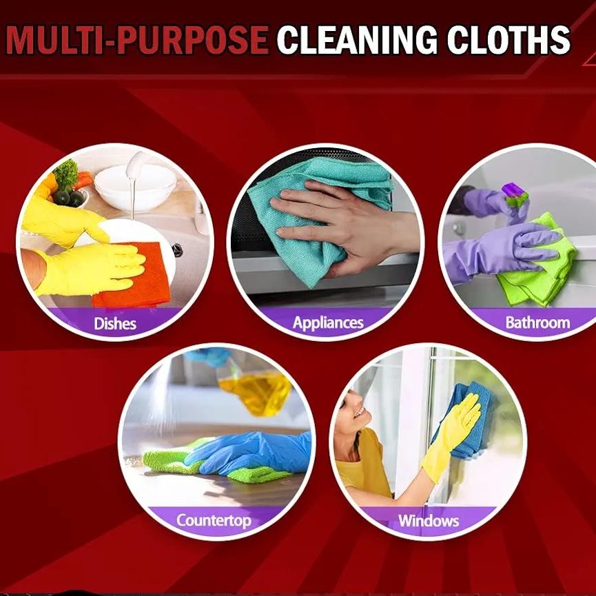 Microfiber Cleaning Cloths-50 Pack, Premium All-Purpose Car Cloth, Lint Free Dust Cloth Cleaning Rags, Absorbent Cleaning Towel