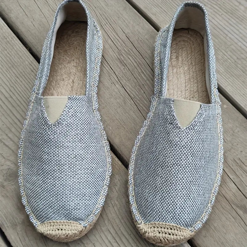 BDHJYDB New Men'S Casual Breathable Linen Shoes, Lightweight Breathable Linen Sole Men'S Shoes