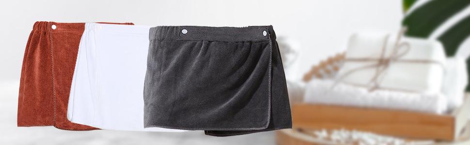 Men Boys Soft Wearable Bath Towel Short Pants Adjustable Mircofiber Towel Pool Beach Spa Bathing Shower Cover Up Wrap Around Towel (Grey)