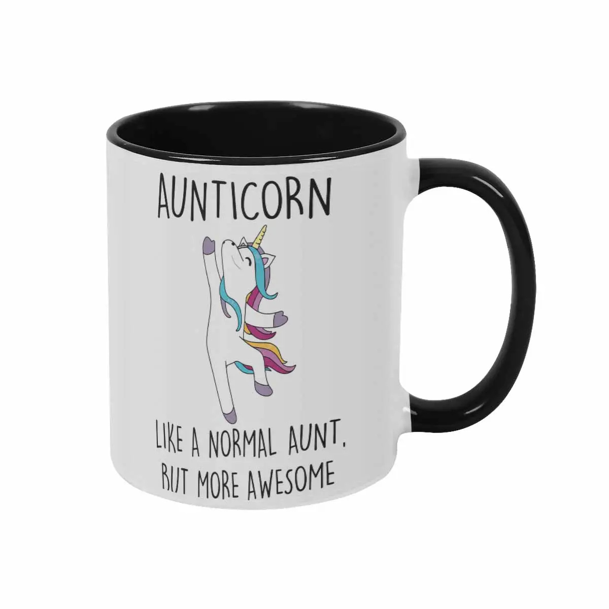 Aunticorn Coffee Mug (11oz/15oz) Funny Unicorn Aunt Graphic Print Ceramic Cup Durable Microwave Safe Perfect Gift For Best Aunt On Birthday Mothers Day Family Reunion Or Anniversary Celebration