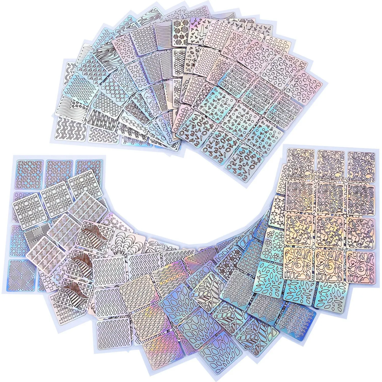 288 Pieces 96 Designs Nail Vinyls Nail Stencil Sticker Sheets Set for Nail Art Design, 24 Sheets