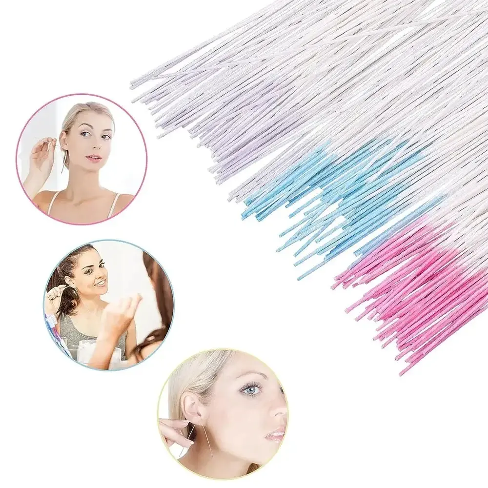 60 Piece Ear Piercing Cleaning Set Herbal Solution Paper Shavings Post-Piercing Care Tool Kit Disposable Earring Hole Cleaner Ear Care Products