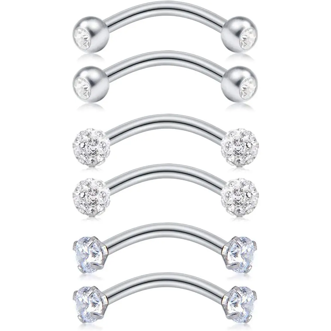 Rook Piercing Jewelry Rook Earrings for Women Eyebrow Rings Surgical Steel Vertical Labret Jewelry 16g 14g Curved Barbell Snug Daith Surface Tragus Piercing Jewelry Silver Gold