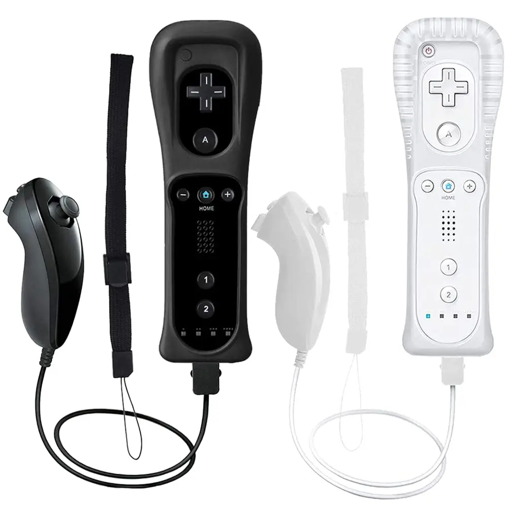 Wii Remote Controller, 2 Packs Upgrade  Controller Compatible with Wii Wii U Console (White and Black)