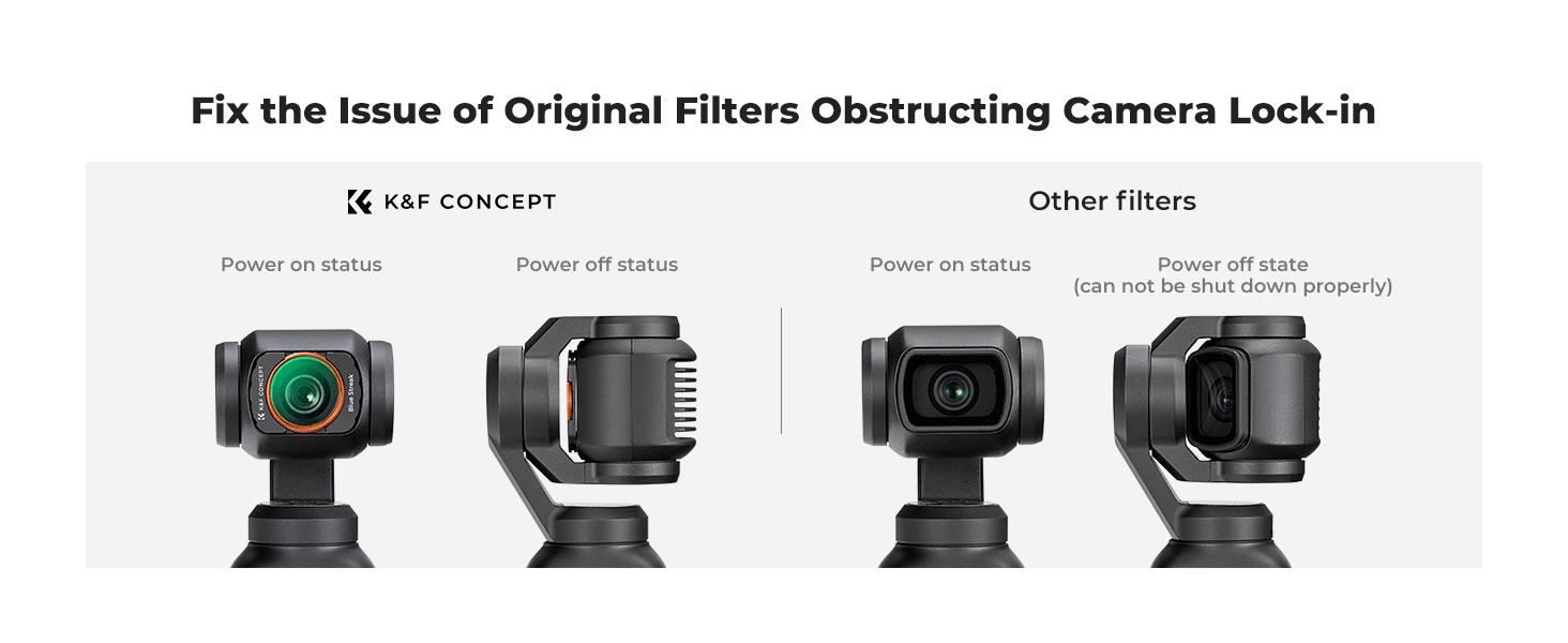 K&F CONCEPT Blue Streak Filter Compatible with DJI Osmo Pocket 3, Anamorphic Flare Special Effects Lens Filter