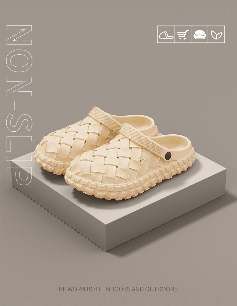 Unisex Woven Clogs for Women, Summer New Super Soft Indoor Outdoor Slippers, Fashion Casual Versatile Couple Garden Shoes arch support clog comfortable mule
