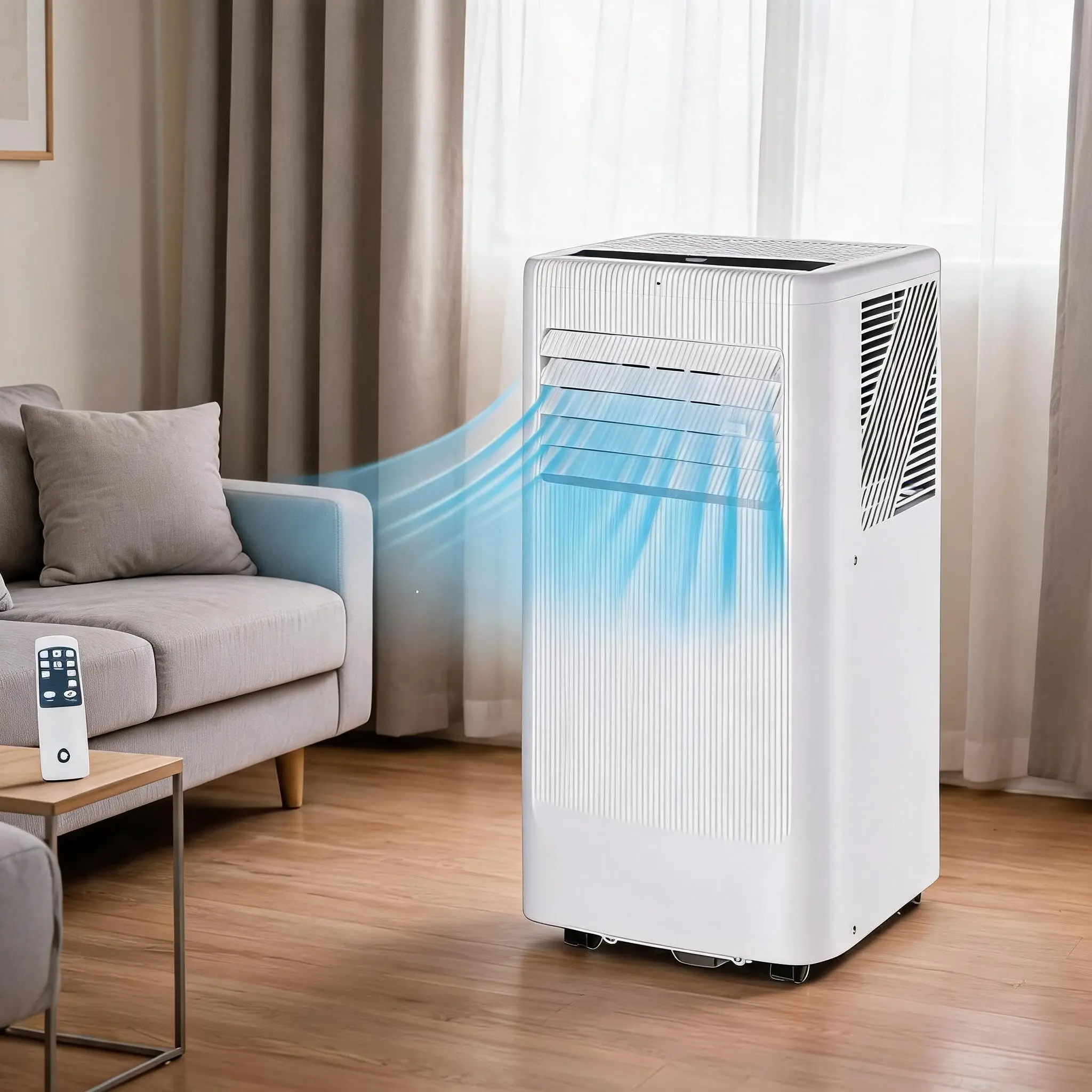 【GARVEE】10000 BTU 3-in-1 Quiet Portable AC Unit – Cool/Dry/Fan Modes – Cools Up to 450 Sq.ft – LED Display, Remote & 24H Timer – for Home, Dorm, Apartment (NP-10K)