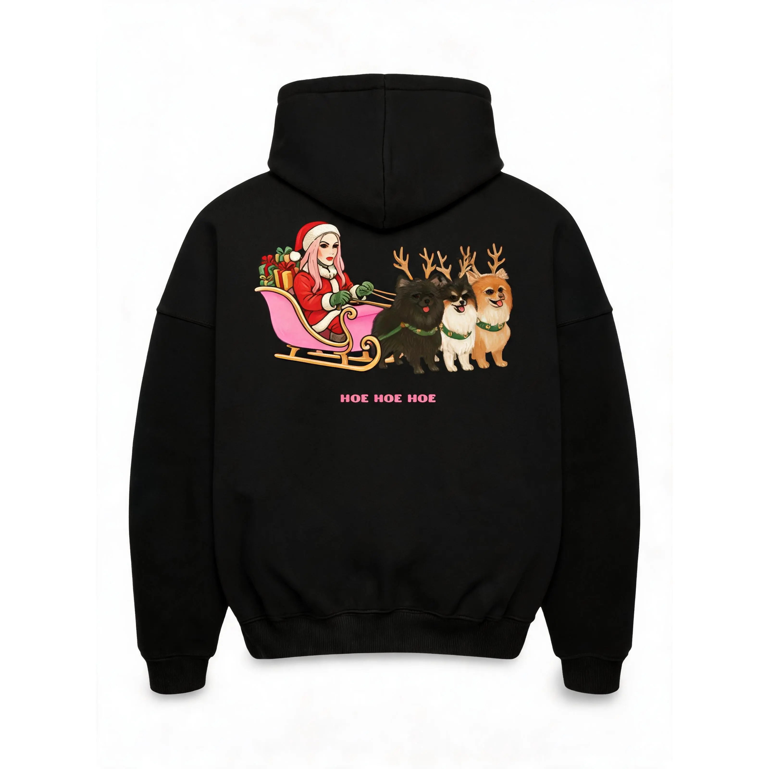 Ironic Meme Funny Holiday Pullover for Guys Pomeranian Reindeer Parody Spoof Christmas Shirt White Elephant Gift Exchange Novelty Apparel Gift for Bro Gift for Husband