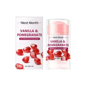 West Month Pomegranate Deodorant Stick, Anti Sweat Fresh Scent Non-Greasy Portable Body & Underarm Care