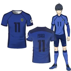 Anime ISAGI 3D print sporty quick-dry breatha men Tshirt Cosplay Harajuku Football Team Team Training Parent-child Short Sleeve
