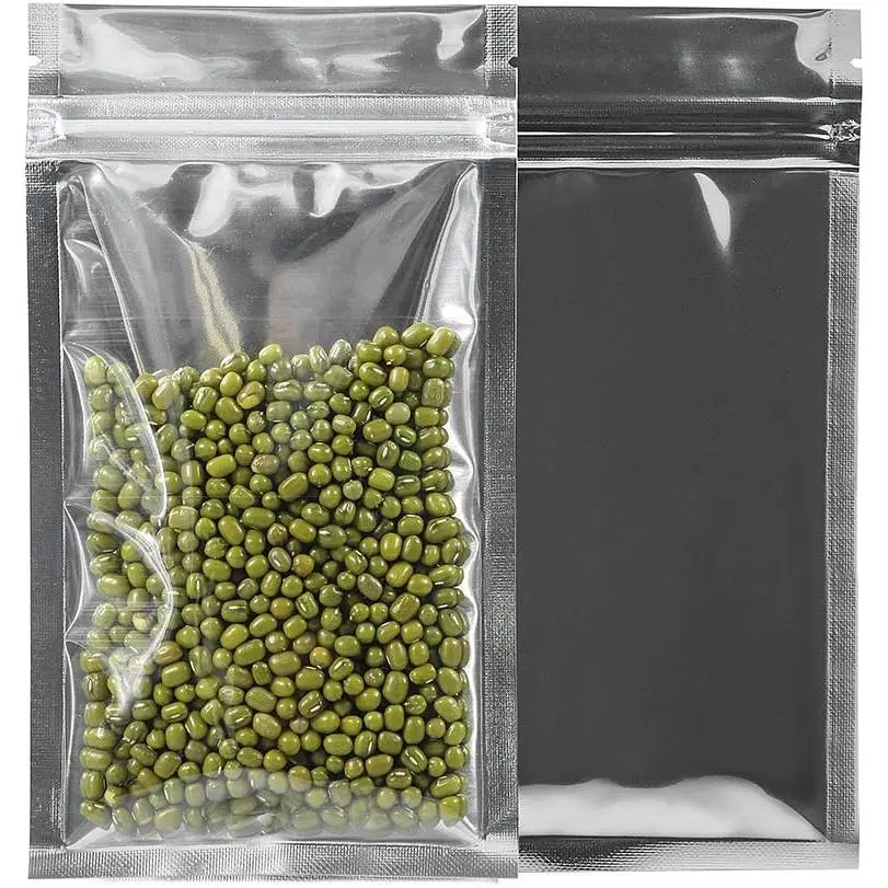 Resealable Zip Mylar Bag  Storage  Foil Bags Smell Proof Pouches 100 count(5.11x7.87 in)