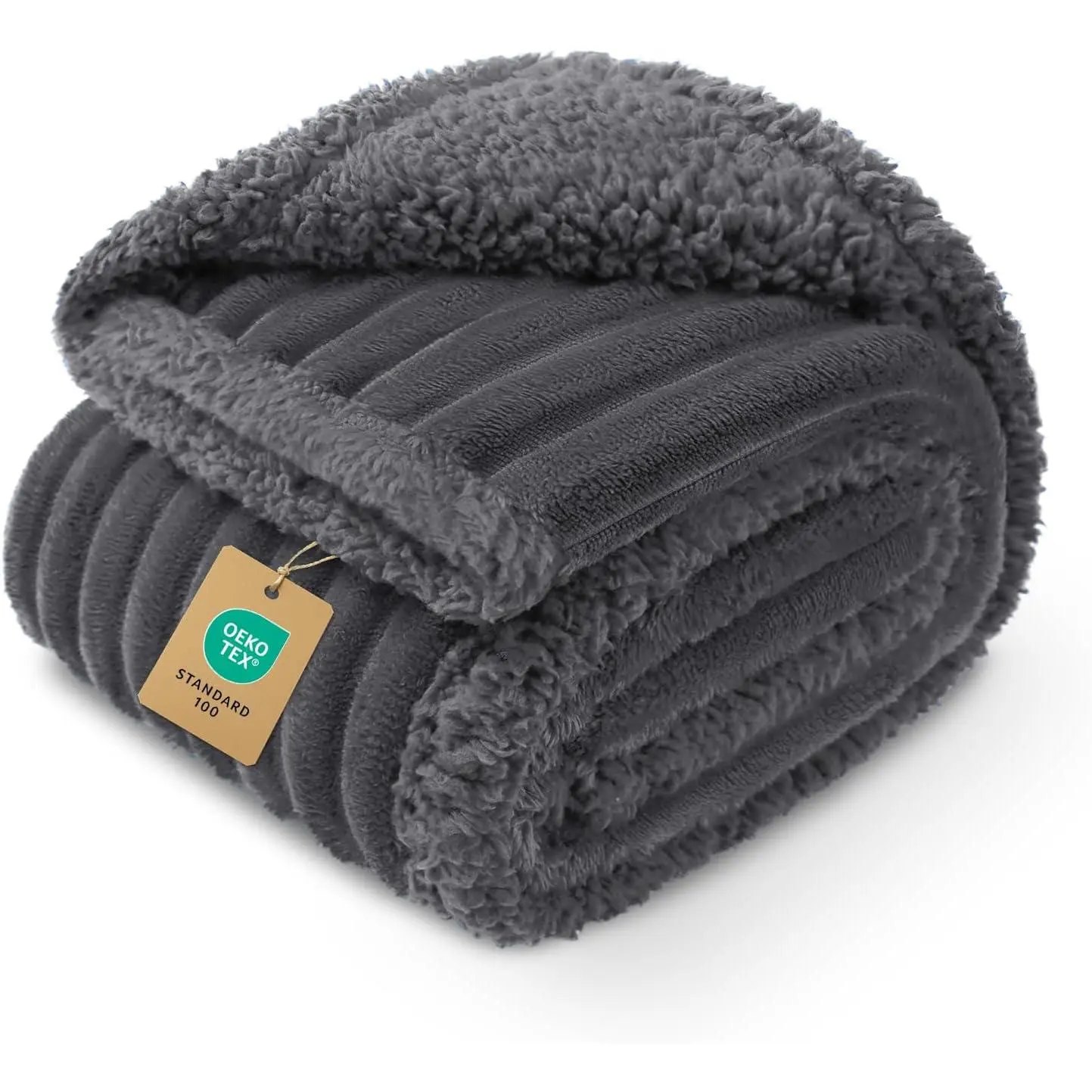 Blanket, Washable Reversible Flannel  Throw | Reversible fleece cover for couch, bed, and crate; calming, and claw-resistant for dogs, cats, puppies Gray S(40''x28'')