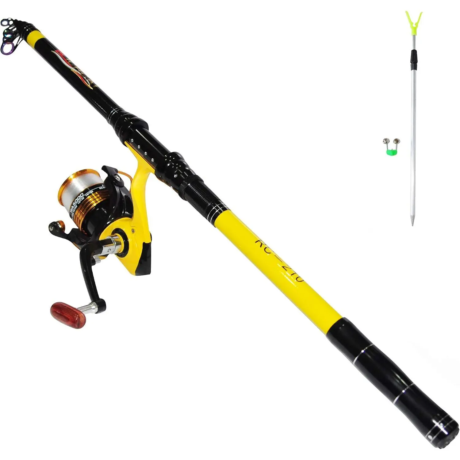 Fishing Rod and Reel Combo,Medium Heavy Poles and Reels Telescopic Rod Kits for Adults, 22lb Line Pre-spooled with Spining Reel for Travel Saltwater Freshwater Catfish Bass Fishing