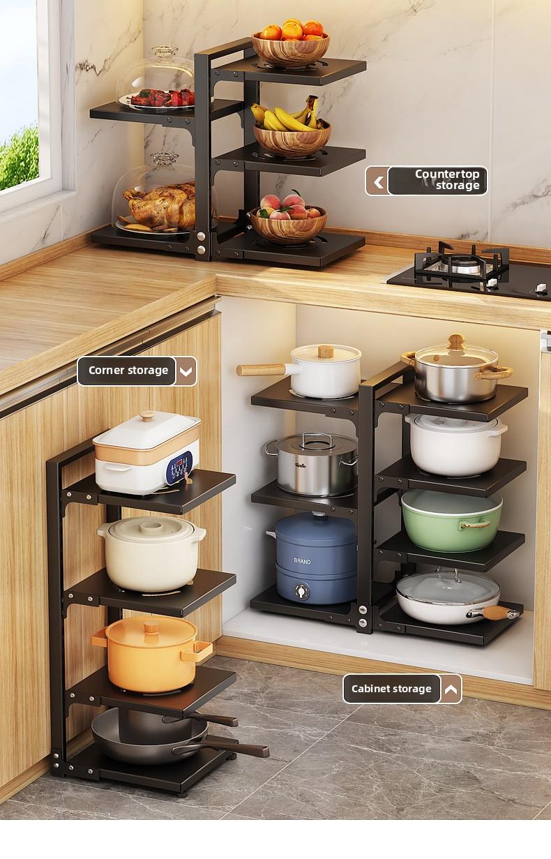 Household goods kitchen multi-functional 7-layer shelves, 304 carbon steel material, rust-proof, load-bearing strong shelves
