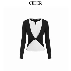 Cider Colorblock Twisted Long Sleeve Top SummerFinds