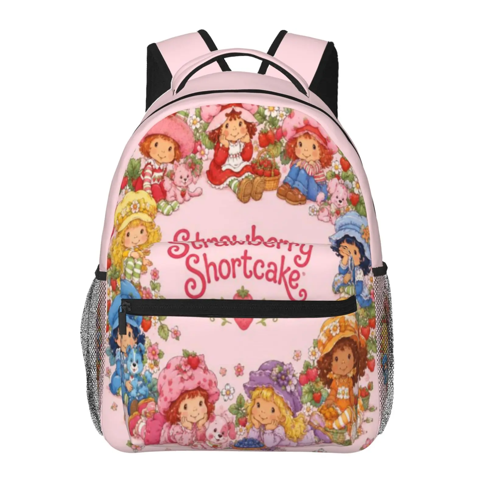 Kids backpack, Strawberry Shortcake7 School bag, Cute Cartoon Backpacks for girls boys, Adjustable Straps Bookbag for Office Travel Bag