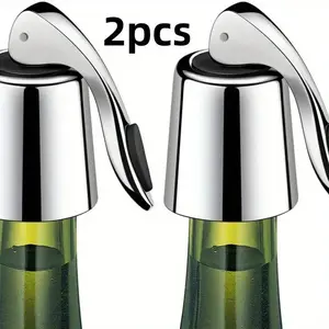 2pcs Wine Bottle Stopper Set with Seal- Reusable Beverage Saver for Freshness And Advanced Bottle Sealant- Ideal Wine Preservation Additions Gift