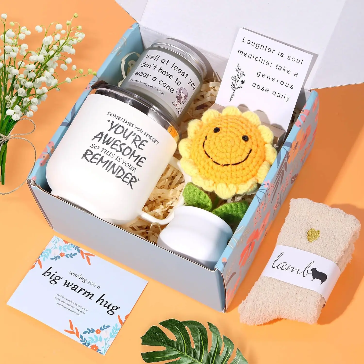 Get Well Gifts for Women-7 Pcs After   Gifts for Teen Girl Man Mom Teenage, Funny  Up Basket for Female, Feel  Set for  , Get  Care Package, Encouragement Box