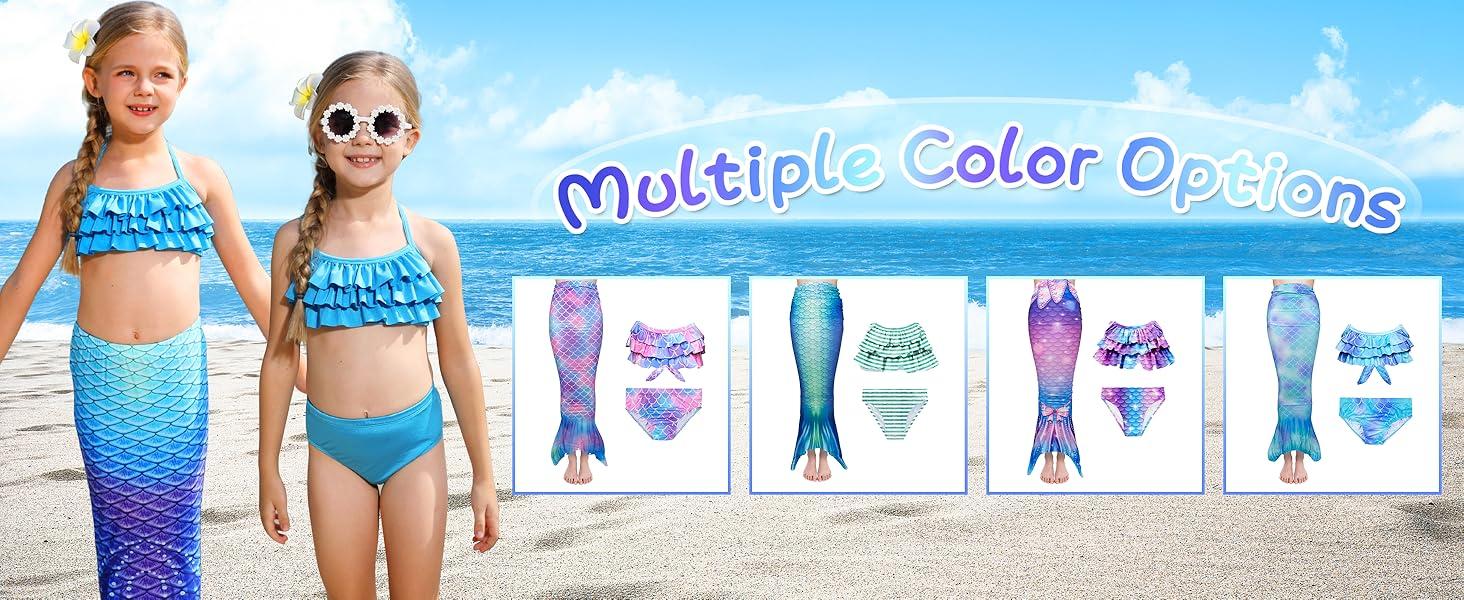 Mermaid Tail Bathing Suit for Girls Coustume,Party Costume Accessory(Excludes FIN)