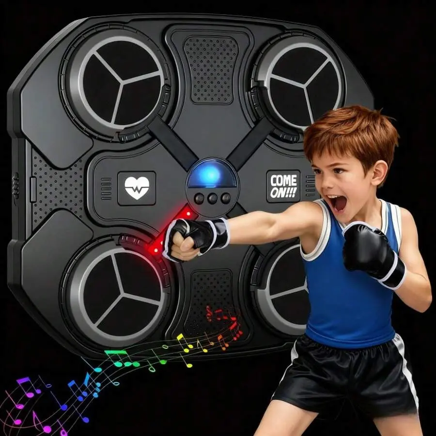Smart Music Boxing Machine (Kids Version), Wall-Mounted Training Machine With LED Screen, Home Use, Comes With High-Quality Boxing Gloves, Children's Wall-Mounted Punching Target, Suitable For Home, Office, Gym And Other Spaces, Fun Fitness Equipment