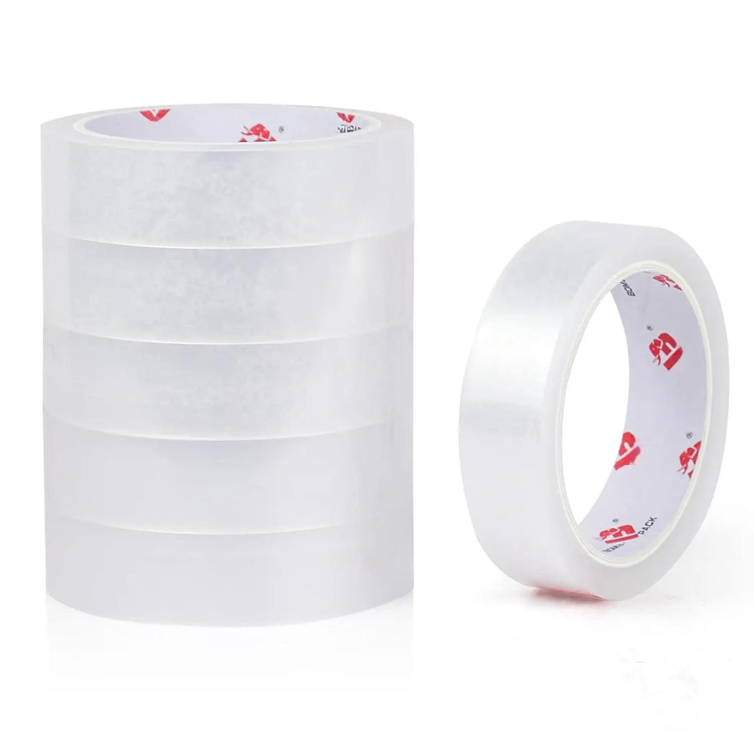 Clear Tape, 1 Inch x 164 Ft, Transparent Tape Refills, 3" Core Big Roll Stationery Tape,   Wrap Tape for , Office, 6 Rolls Fit 3 Inch Desktop Dispenser (6)