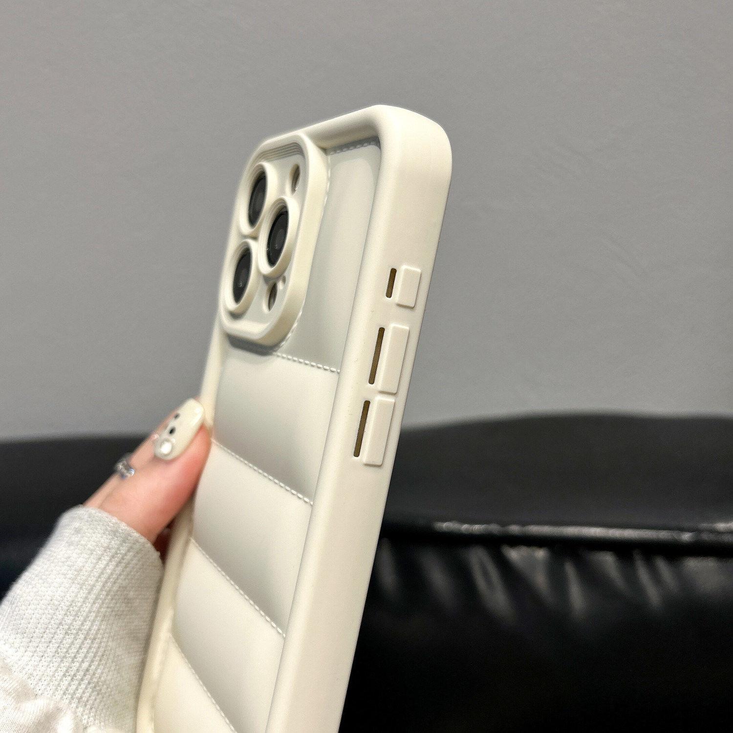 Luxury down jacket phone case silicone soft case suitable for iPhone16promax 17  16pro 16 15 14Pro 13 12