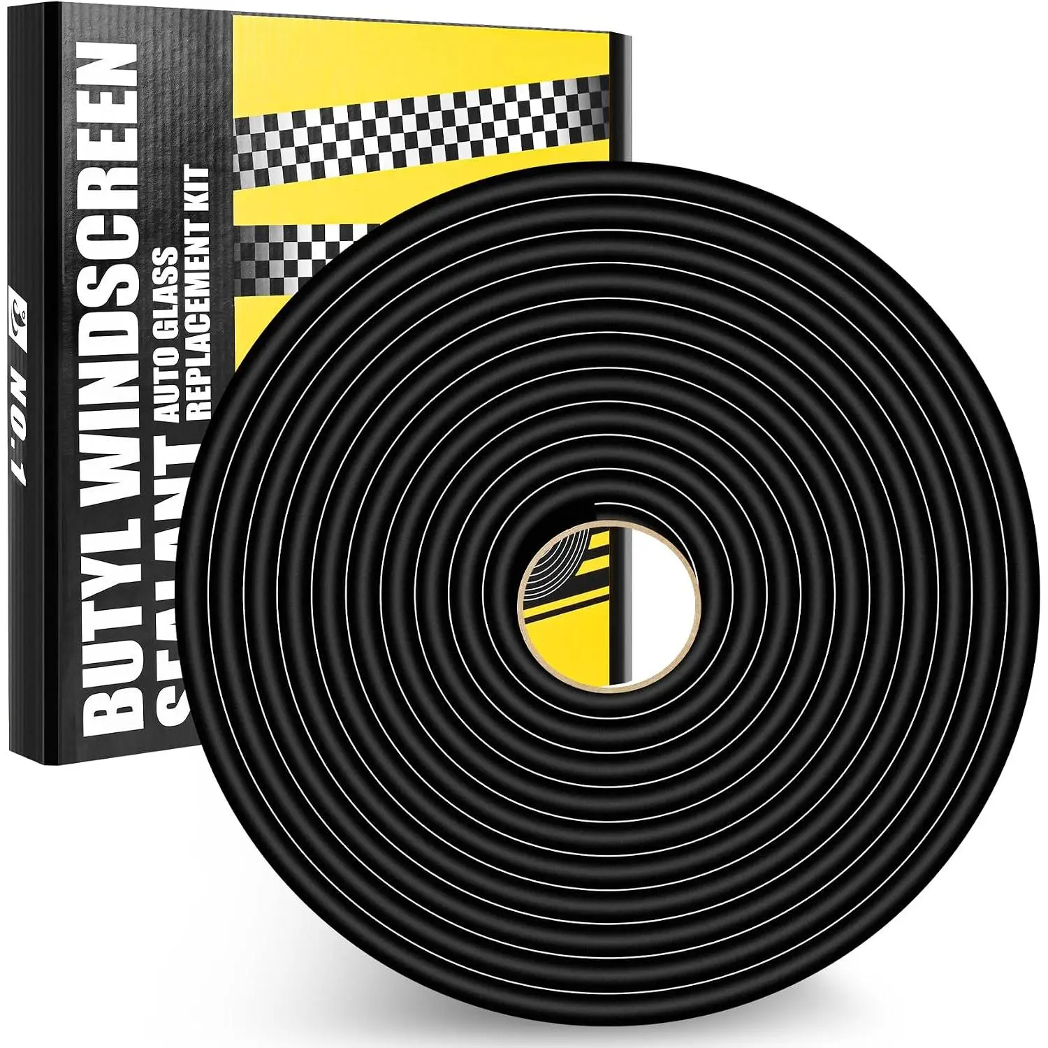 Butyl Rubber Tape Headlight Glue Sealant Rope 14.8Ft Diameter 9.5mm Butyl Putty  Strip Butyl Rubber Caulk Sealer for Automotive ( RV  Marine) Window Door Windshield Sealing - Black, 1 Roll