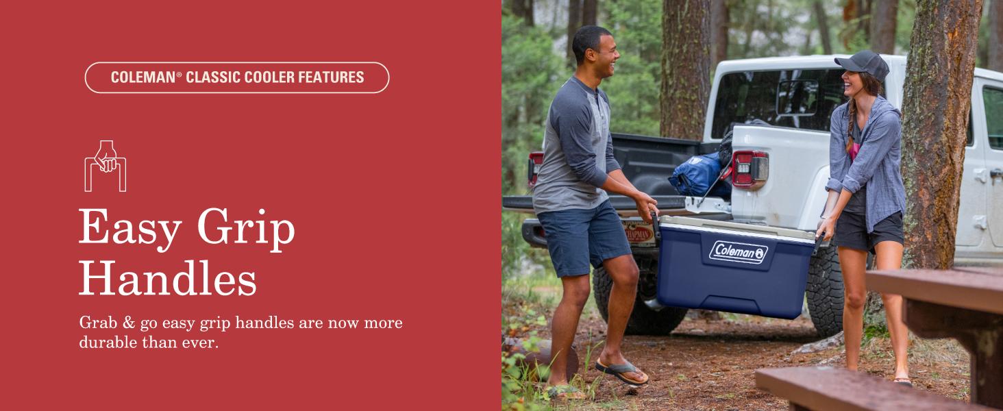 Coleman Classic Series Insulated Portable Rolling Cooler with Wheels, Leak-Resistant Outdoor Hard Cooler Keeps Ice up to 5 Days, 100-Quart