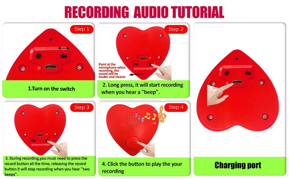 Voice Recorder,350s Voice Box for Recordable Presents Button Sound Box for Stuffed Animals, Mother's Day Valentine Christmas Plush Toy,Manual DIY Creative Sound Present for Boys Girls (Red)