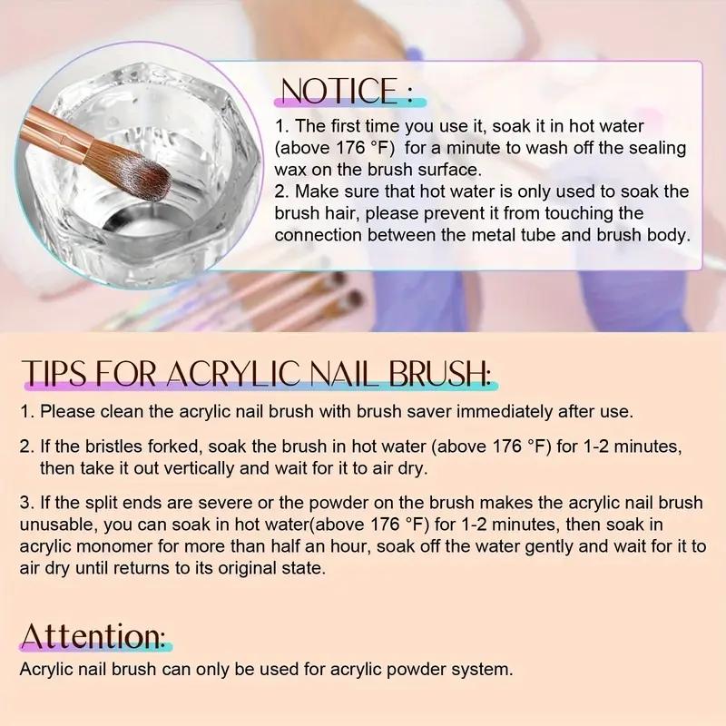 Professional Nail Art Brush Set, 6pcs/set Multifunctional Acrylic UV Gel Nail Polish Brush, DIY Nail Art Tool for Home Salon Use, Manicure Brush