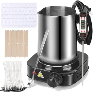 DIY Candle Making Kit with 500W Electric Melter Stove, 900ml Wax Pouring Pot & Digital Thermometer, Complete Starter Set for Adults & Beginners