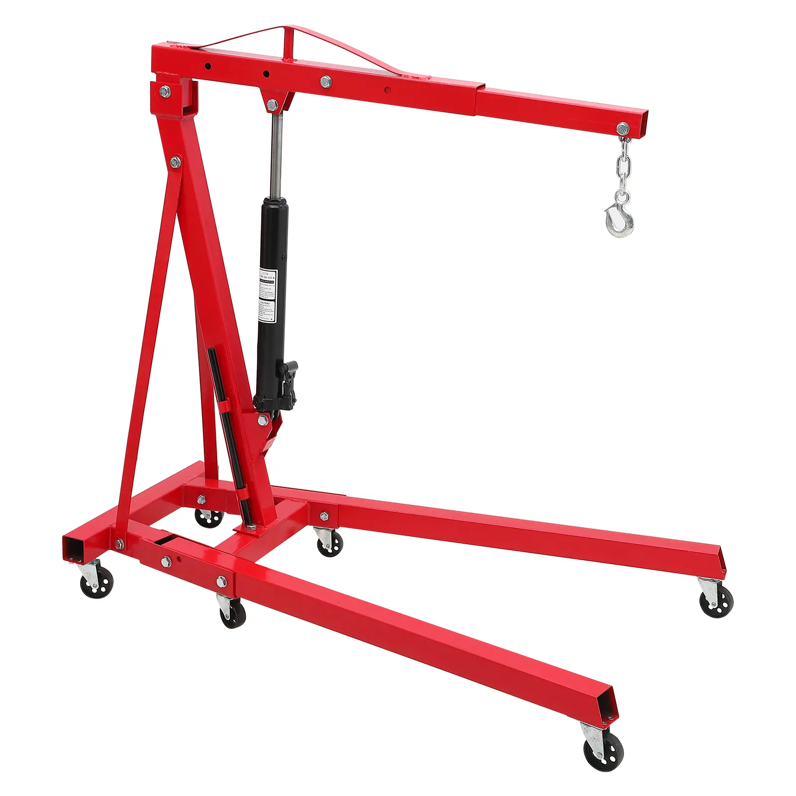 Engine Hoist 2 Ton,Cherry Picker Engine Hoist,Folding Hydraulic Tilting Engine Lift with 360 Degree Swivel Wheels for Ports, Warehouses, Garage, Factory
