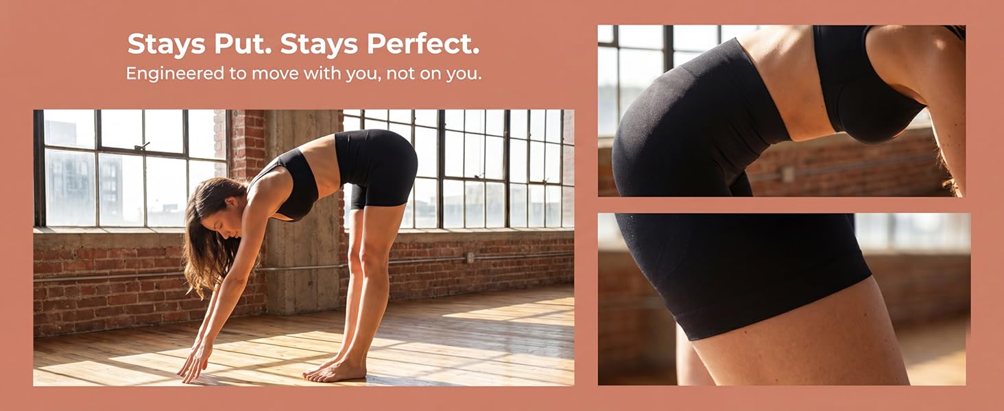 Women High Rise Tummy Control Thigh Compression Inseams Elastane Shorts for Biker Yoga Running Gym and Workout