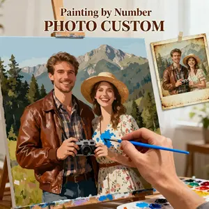 Custom Photo Painting By Numbers Kits Couples Travel Hand Painted Diy Gift Home Wall Decoration