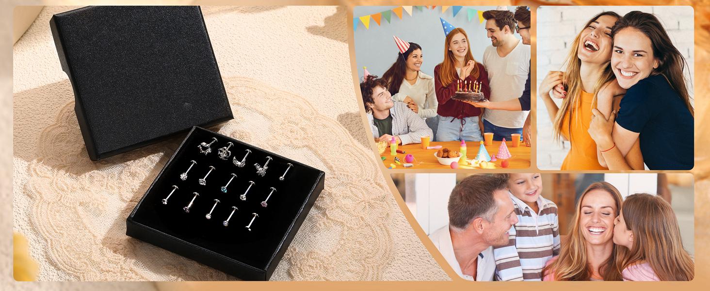 15PCS 16G 18G Stainless Steel Lip Studs for Women Internally Threaded Labret Lip Ring CZ Opal Flat Back Nose Rings Stud Cartilage Helix Tragus Earrings Piercing