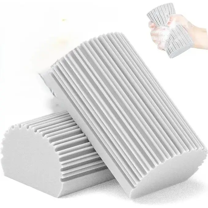 2-Pack Damp Duster Sponge for Clean, Magic Sponge Eraser Baseboard Cleaner Tool, Dusters for Cleaning Blinds, Glass, Vents, Railings, Mirrors,Window Track Grooves and Faucets