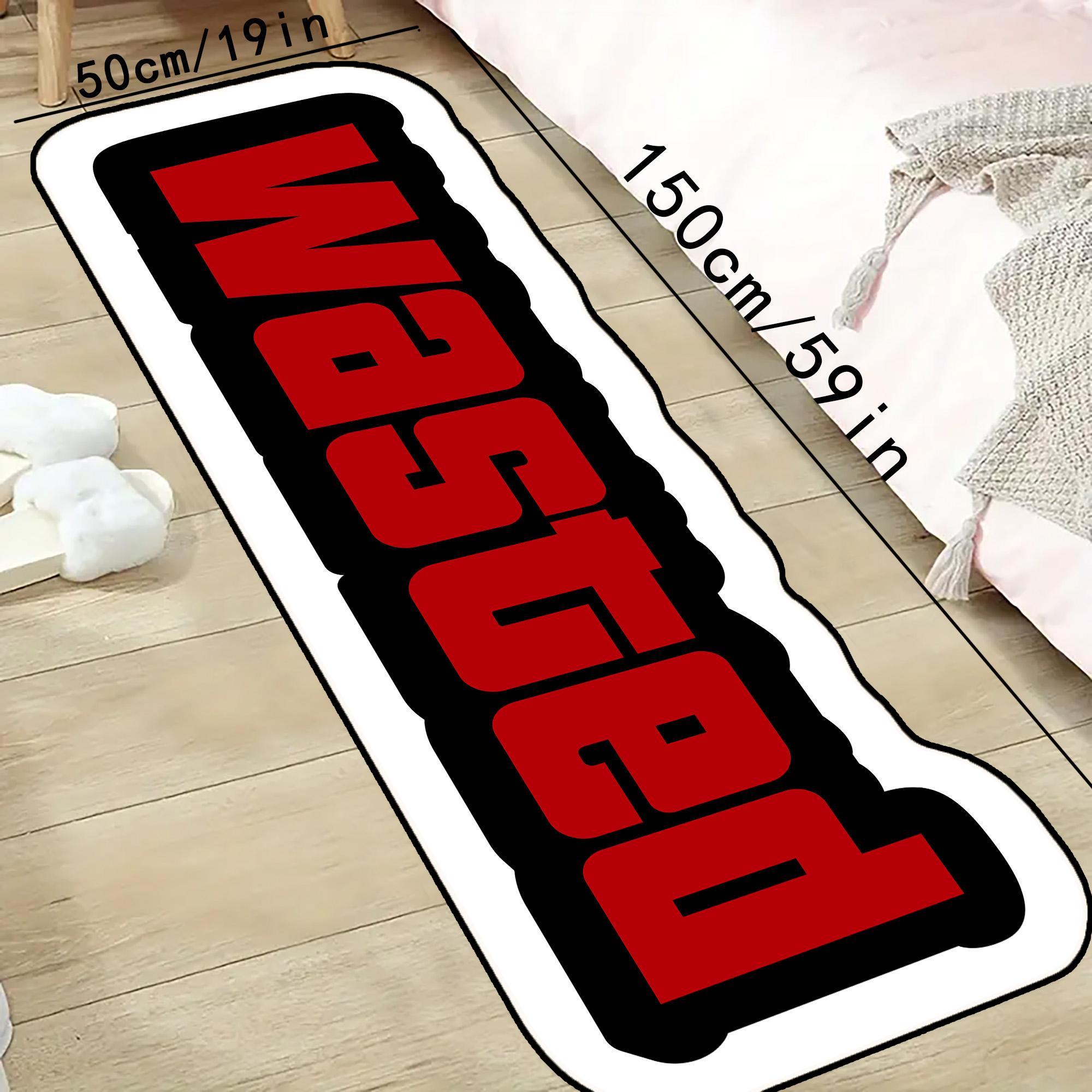 Irregular Figure & Letter Pattern Carpet, Creative Cool Art Rug, Home Decorative Rug, Soft Foot Mat for Home Living Room Bedroom Decor