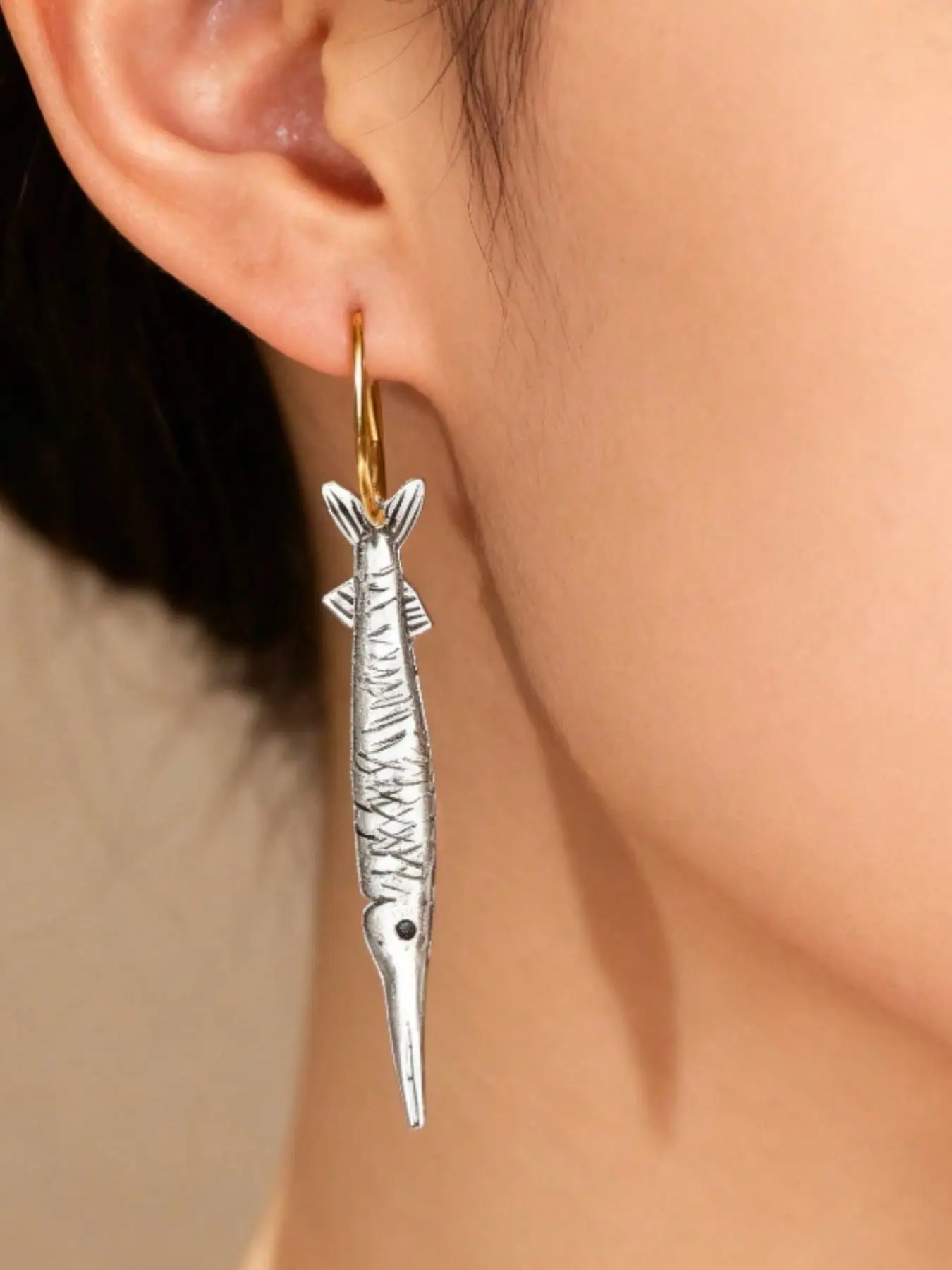 Vintage Small Fish Pendant Earrings, Cute Women's Accessories, Lightweight & Comfortable, Ideal for Daily or Party Wear, Chic Gift Idea