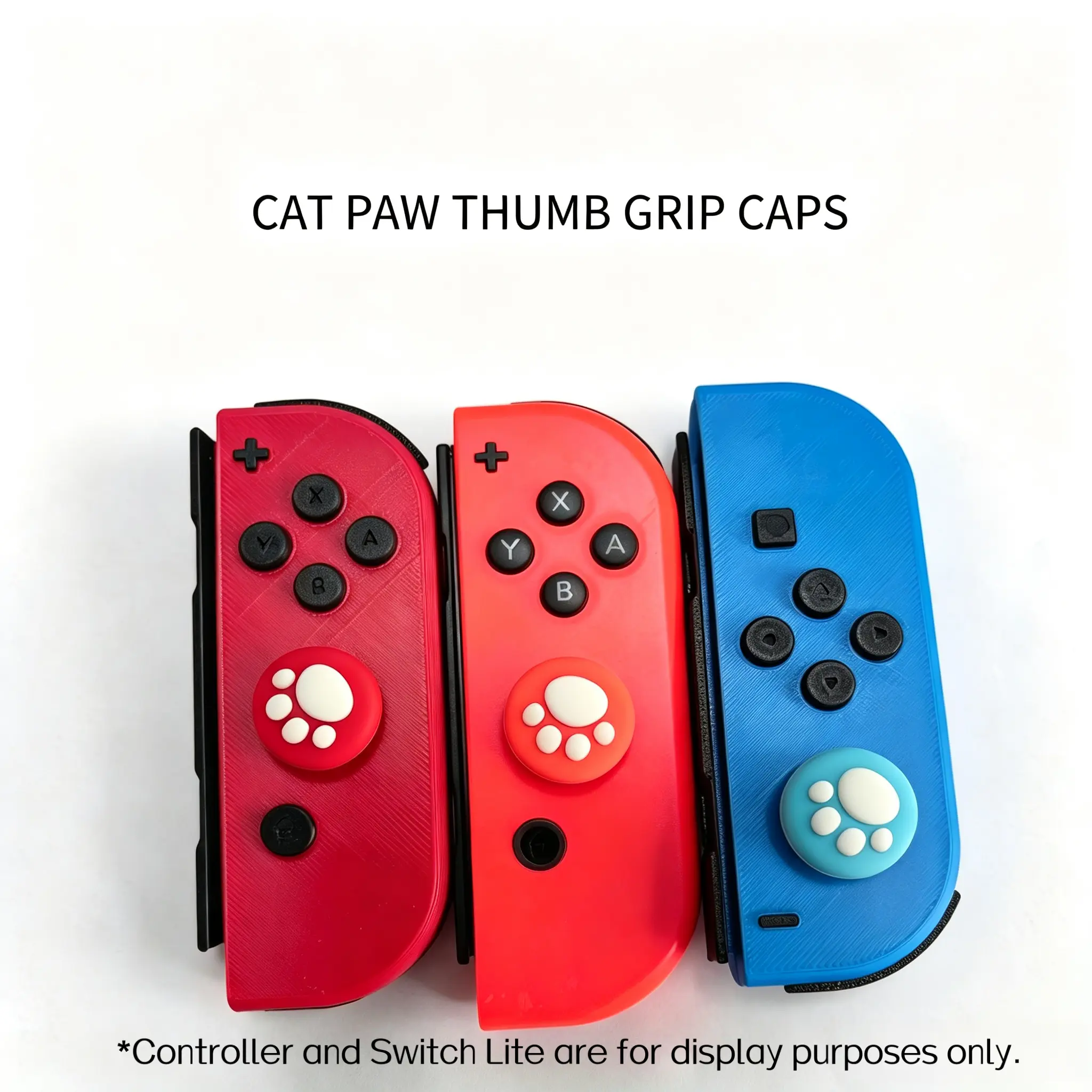 Cute Cat Paw Silicone Thumb Grip Caps, Anti‑Slip Joystick Covers Compatible with Switch Joy‑Con