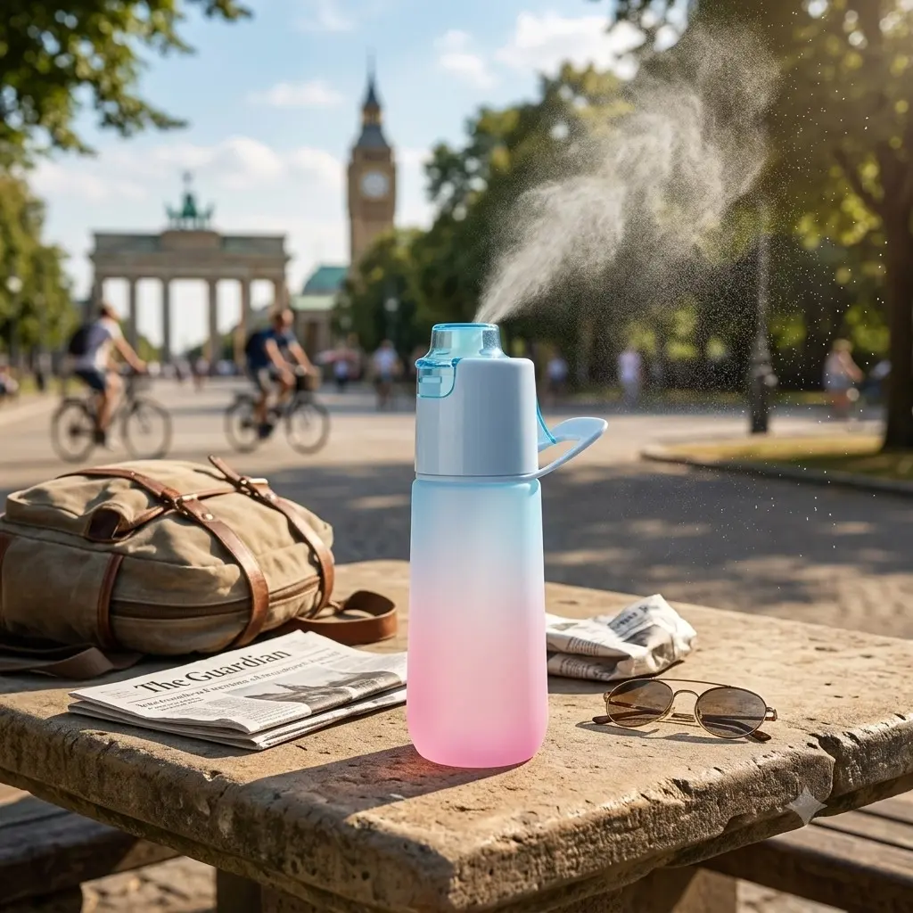 750ML 2-In-1 Flavor Mist Gradient Water Bottle, Fruit Scented with Spray & Sip, BPA-Free Tritan, Flavor Pods, Portable for Kids, Gym, Outdoor Use