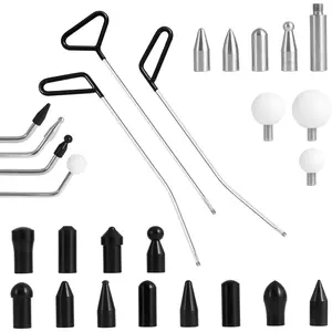 Paintless Dent Repair Tools 6 count of Dent Removal Rods with Awl  Paintless Dent Removal Kit  Auto  Dent Removal of Hail  and Door Ding (3pcs Rod 20 count Pen)