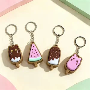 Ice Cream Clicker Keychain Fidget Button Keyring Stress Relief Decompression Collection Gift Additions