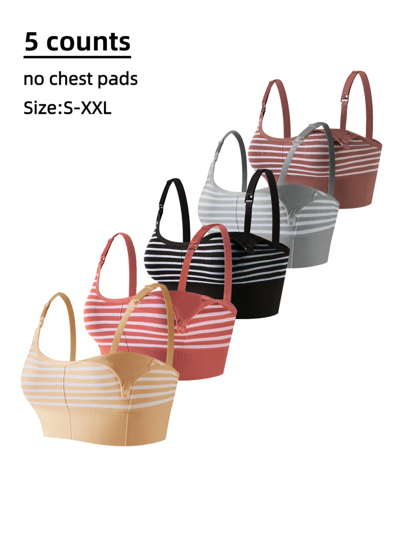 Striped Pattern Maternity Nursing Bra, Adjustable Strap Soft Support Nursing Bra, Maternity Underwear for All Seasons, Pregnancy Maternity Bra