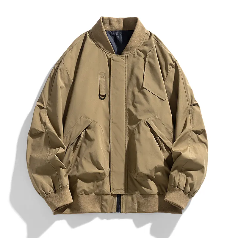 Men's Fleece Lined Bomber Jacket Heavyweight Winter Flight Coat Tactical Utility Pockets Warm Outerwear Baseball Collar Male Clothing Apparel cozy soft cool clean chic active sporty casual premium classic stylish durable trendy relaxed comfy vibe 3-Colors