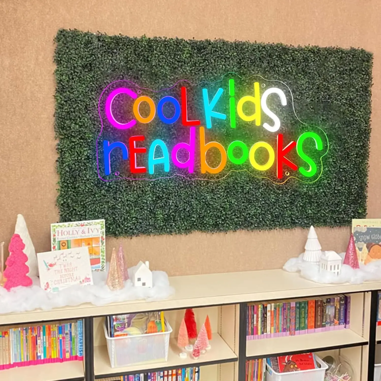 Cool Neon Light for Kids Reading Books, Classroom Neon Lamp for Reading Corner Bedroom Library, Christmas Gift for Book Club Lovers